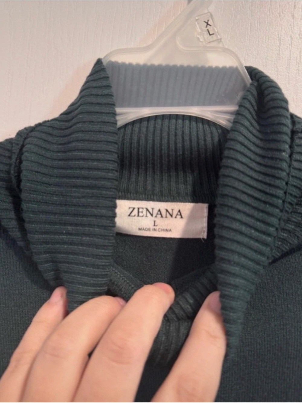 Zenana Outfitters Dark Green Cozy Turtleneck Sweater - Picture 2 of 3